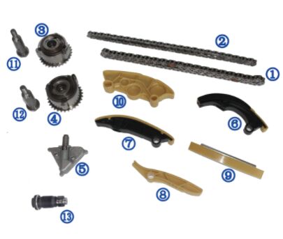 प्लास्टिक PA66 / PA46 टाइमिंग चेन किट रेंज रोवर इवोक पेट्रोल PT204 2.0T 17-18 के लिए