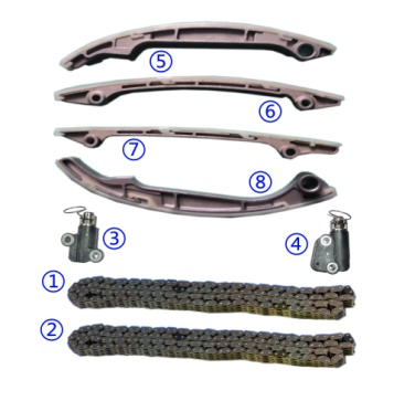 प्लास्टिक PA66 / PA46 टाइमिंग चेन किट के लिए INFINITI QX56 VK56DE V8 5.6L 5552cc 04-06