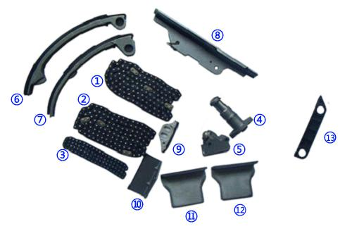 प्लास्टिक PA66 / PA46 टाइमिंग चेन किट के लिए INFINITI 4494CC V8 90-96 Q45 32V DOHC
