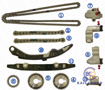 निसान टीना J32 J31 2.3L 2.5L 3.5L 13028-JK00A 11 * 196L 13028-AL510 9 * 66L के लिए इंजन VQ25DE टाइमिंग चेन किट